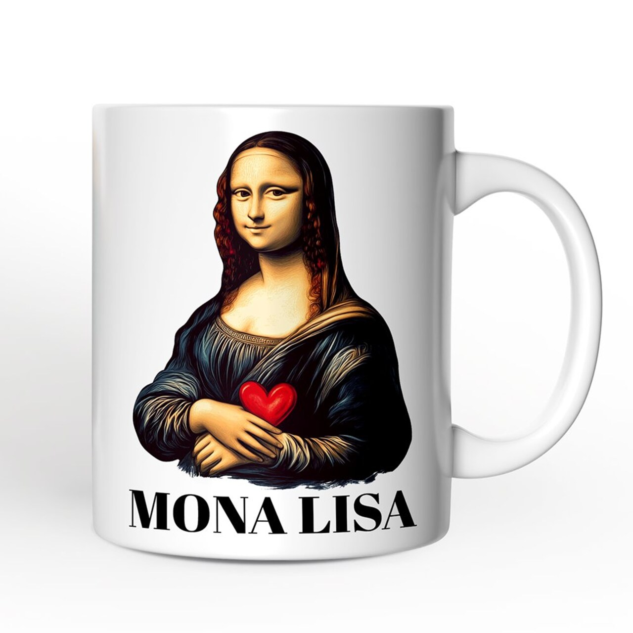 Valentine Style Mona Lisa Mug, Leonardo da Vinci Vintage Art Lover Gift